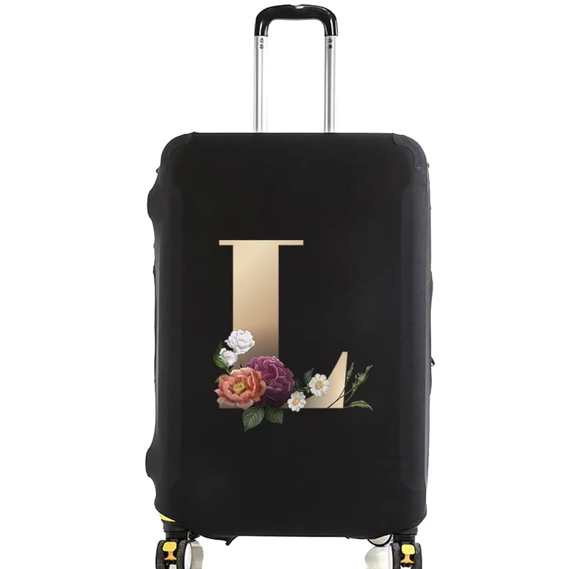 FINDING CASE Initial Letter Printed Luggage Cover - Gold - Image 1