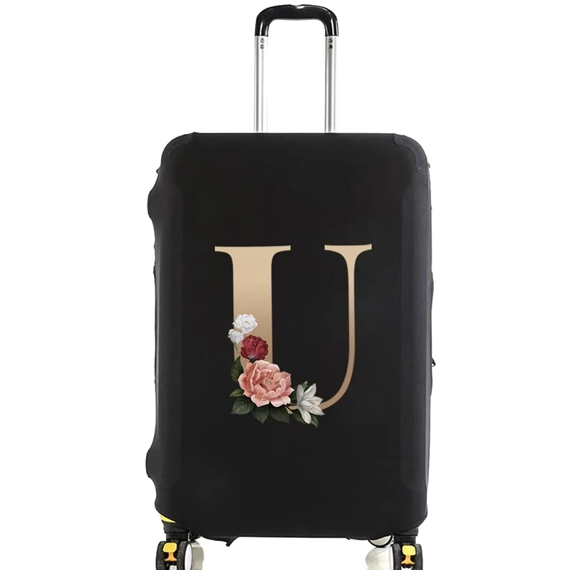 FINDING CASE Gold U Initial Luggage Cover - 18-21 Inch