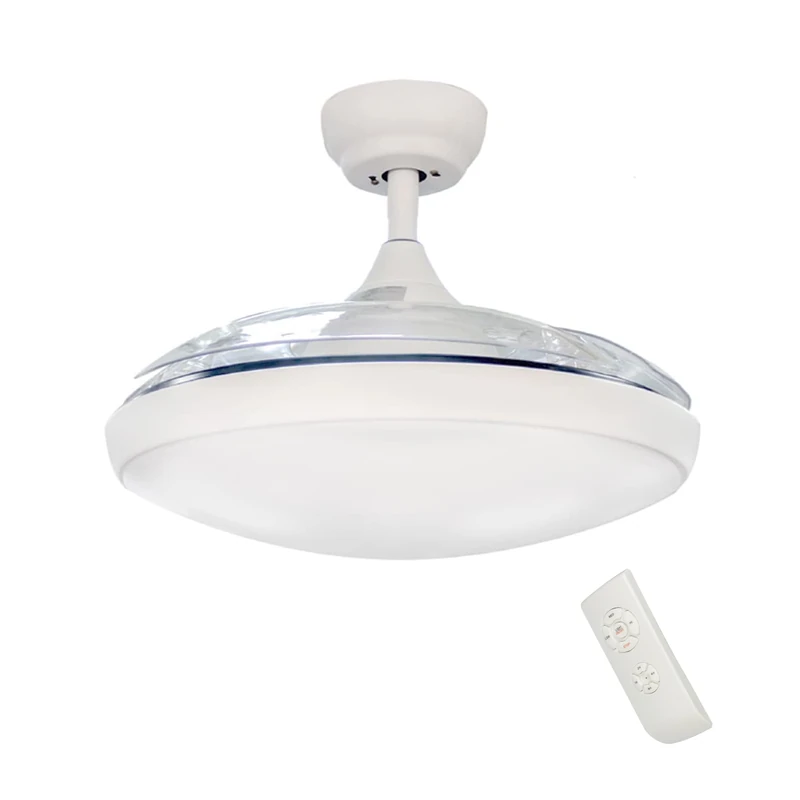 CristalRecord - Fan with White LED Light and Folding Blades for Nuba High and Low Ceilings - Image 1