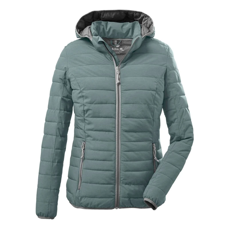 G.I.G.A. DX Uyaka 28041-000 Women's Quilted Casual Functional Jacket in Down Look with Zip-Off Hood Aqua Dark Size 34