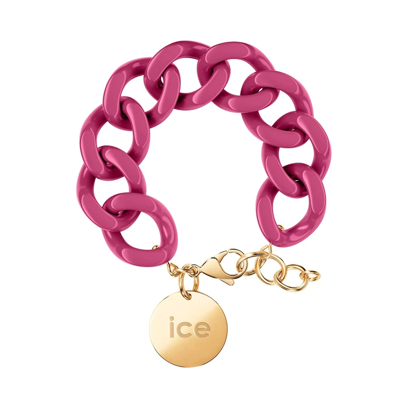 ICE - Jewellery - Chain bracelet - Orchid - Gold - Chunky Chain Bracelet for Women in Pink Colour with a Gold Medal (020928)