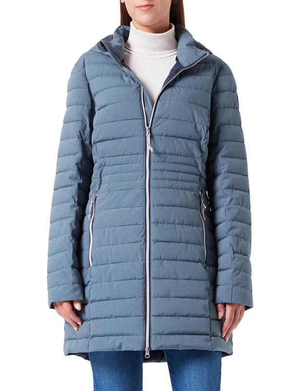 G.I.G.A. DX Bacarya 34275-000 Women's Casual Functional Parka in Down Look with Zip-Off Hood, Smoky Blue, EU 38 (UK 10)