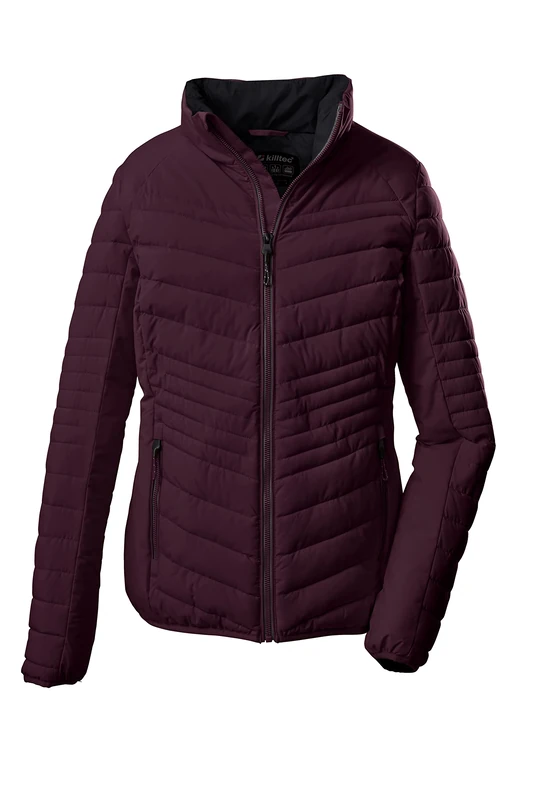 Killtec KOW 60 WMN QLTD JCKT 38640-000 Women's Quilted Jacket in Down Look with Stand-Up Collar Plum, 42