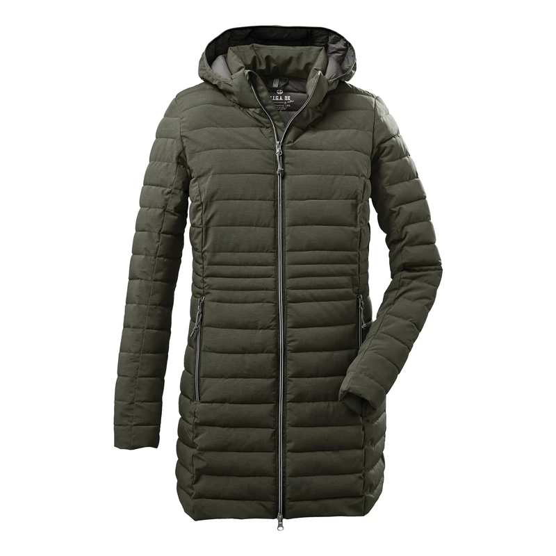 G.I.G.A. DX Women's Bacarya Casual Functional Parka in Down Look with Zip-Off Hood, Olive, EU 42