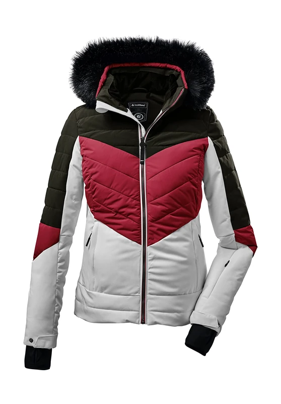Killtec Women's Quilted Ski Jacket with Zip-Off Hood and Snow Guard