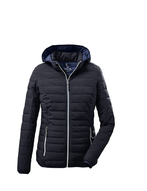 G.I.G.A. DX Women's Uyaka Quilted Jacket, Casual Functional Jacket in Down Look with Zip-Off Hood, Dark Navy, 36 EU