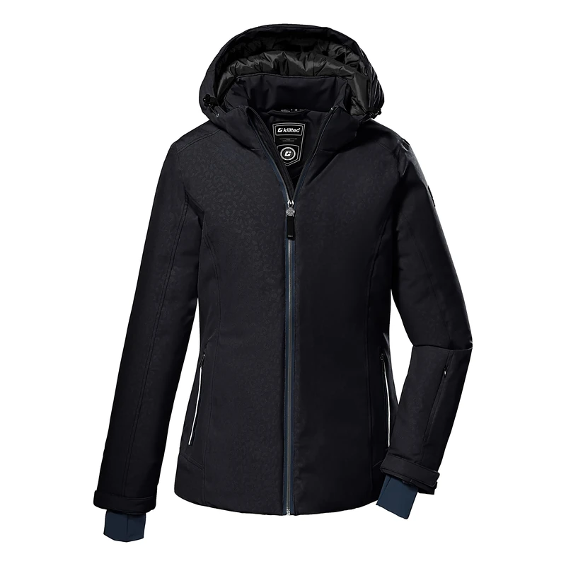 Killtec 38664-000 Women's Ski Jacket with Zip-Off Hood and Snow Guard KSW 111 WMN SKI JCKT Black Blue Size 34 - Image 1