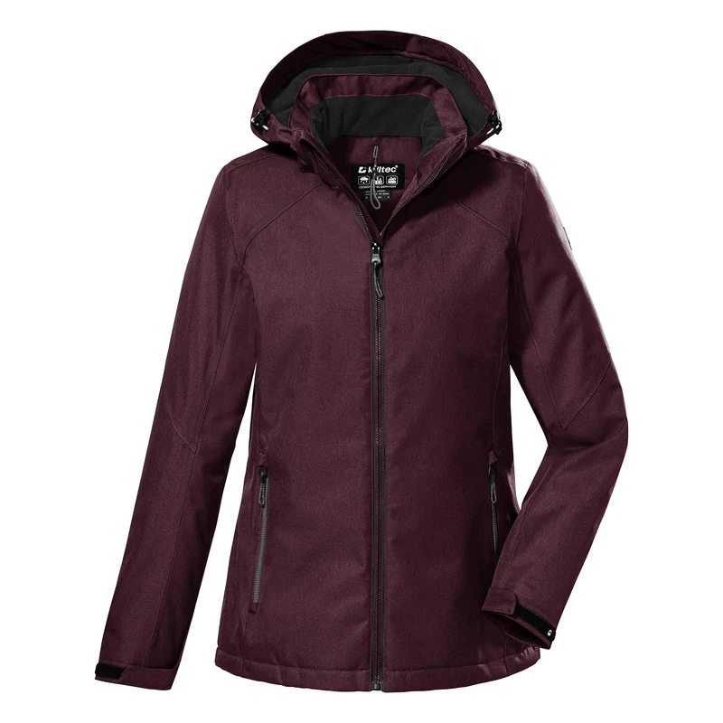 Killtec Women's Kow 142 Wmn Jckt Outdoor Functional Jacket with Zip-Off Hood, Plum, 46 (EU)