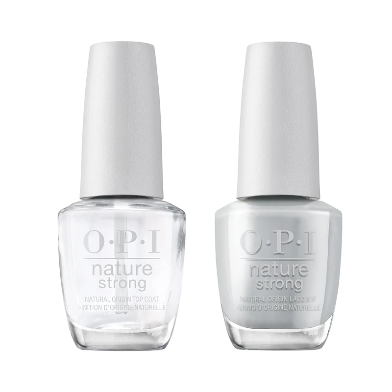 OPI Nature Strong Natural Vegan Nail Polish, It's Ashually OPI & Vegan Top Coat Duo Bundle, 2 x 15ml