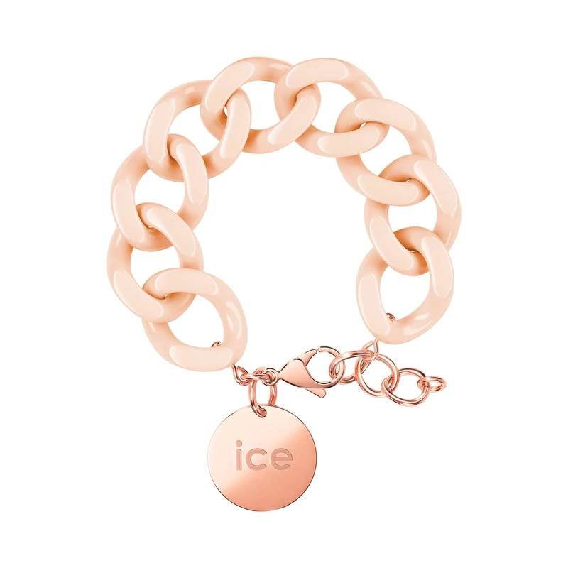 ICE - Jewellery - Chain bracelet - Nude - Rose-gold - Chunky Chain Bracelet for Women in Pink Colour with a Rose-Gold Medal (020925)