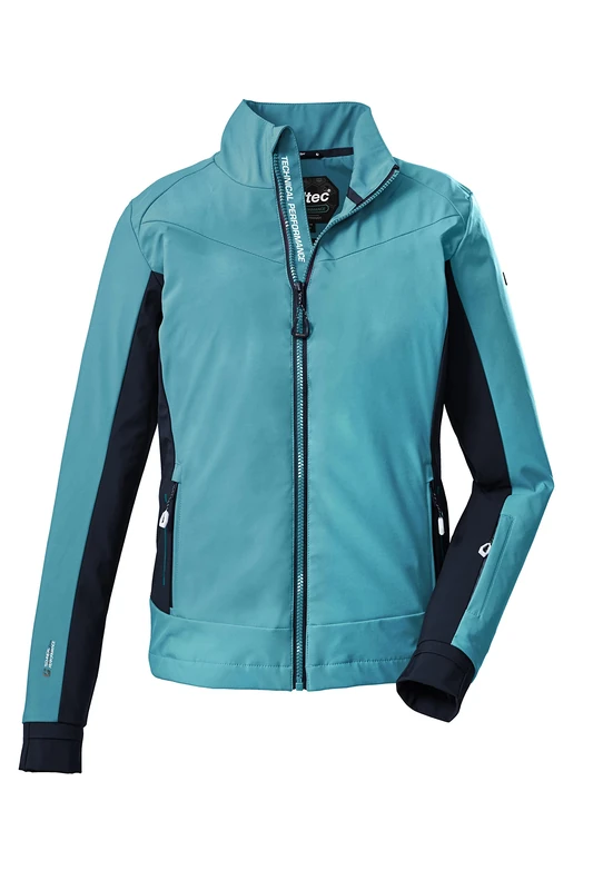Killtec Women's Kow 102 Wmn Sftshll Softshell Jacket with Stand-up Collar, Turquoise, 40 - Image 1