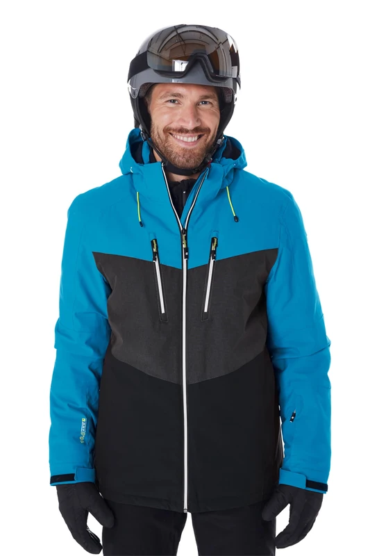 Killtec Men's Ksw 45 Mn Ski Functional Jacket with Zip-Off Hood and Snow Guard, Black Blue, XXL