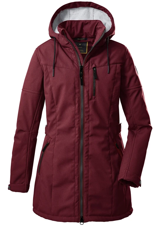 G.I.G.A. DX Women's Gw 5 Wmn Sftshll Prk Casual Softshell Parka with Zip-Off Hood, deep red, 38