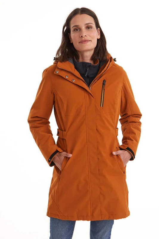 Killtec KOW 165 WMN PRK 37726-000 Women's Functional Parka with Zip-Off Hood, Dark Curry, 40 - Image 1