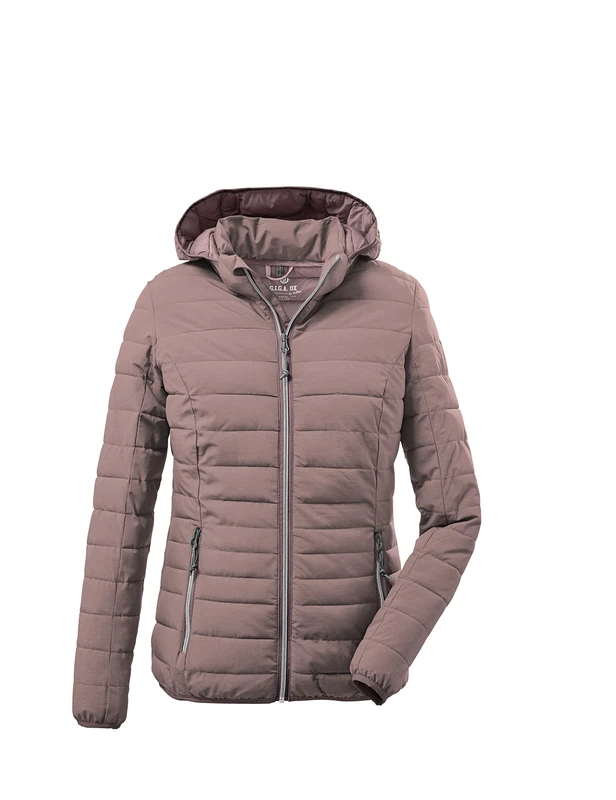 G.I.G.A. DX Uyaka 28041-000 Women's Quilted Casual Functional Jacket in Down Look with Zip-Off Hood Mauve Size 14