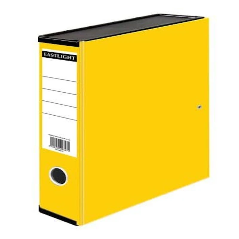 Box File, Foolscap, 50mm Spine Width, Yellow, Pack of 10