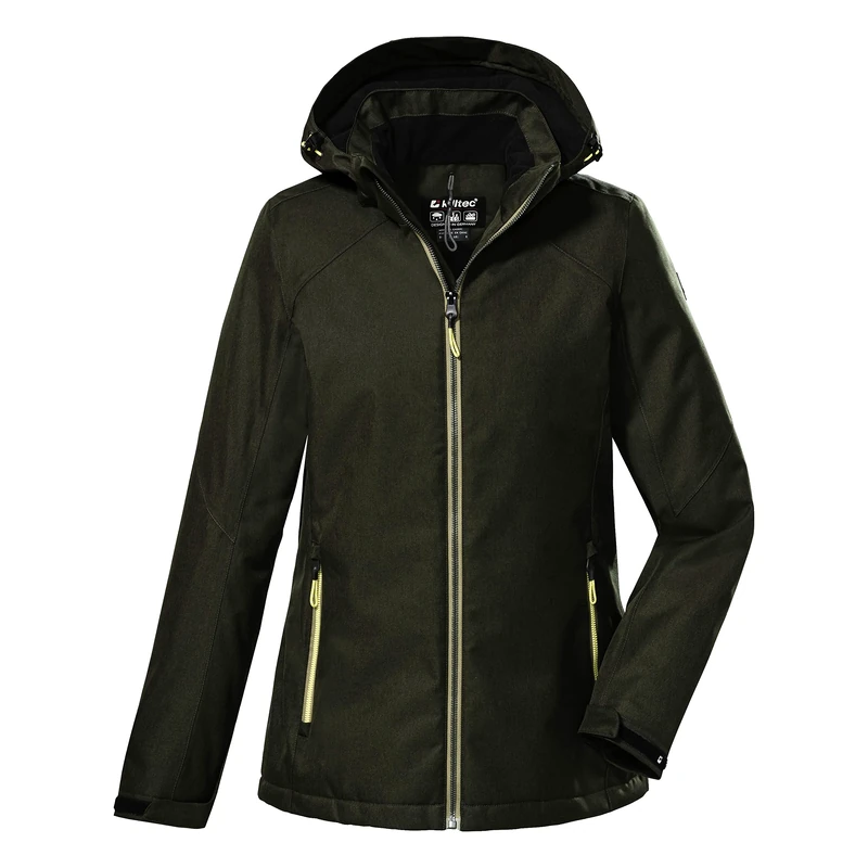 Killtec Women's Kow 142 Wmn Jckt Outdoor Functional Jacket with Zip-Off Hood, Dark Olive, 46 (EU)