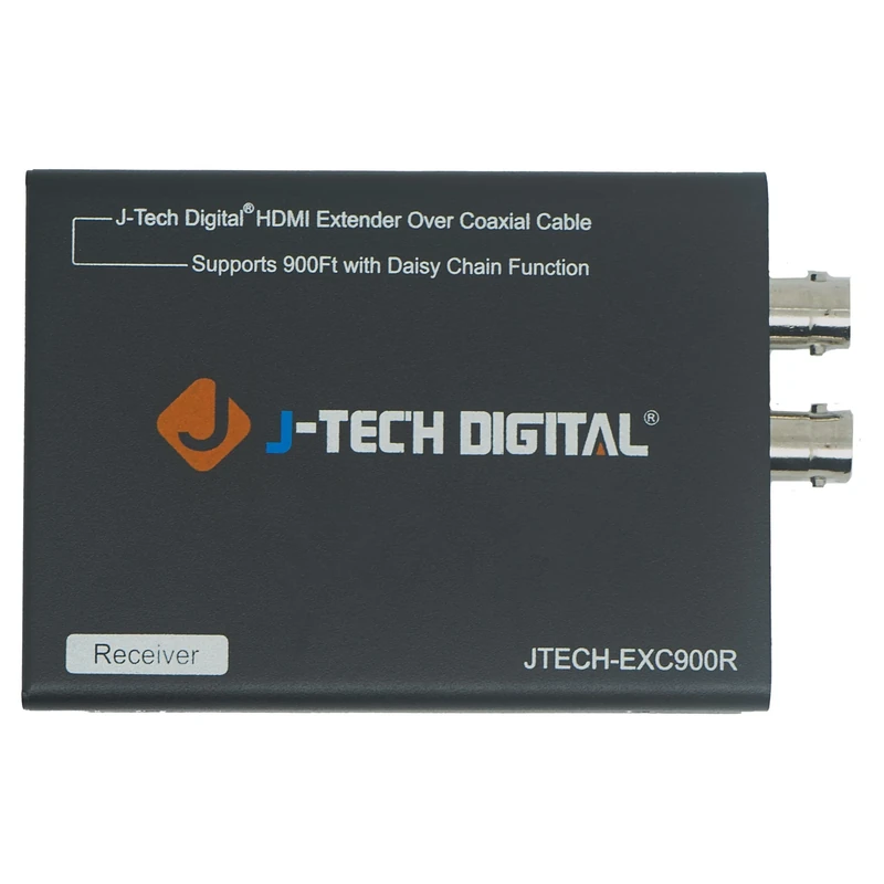 J-Tech Digital HDMI Over Coax Coaxial Daisy Chain Extender 900 FT RG6 / RG7 / RG11 1080p for CCTV, DVR, Cable Set Top Box [JTECH-EXC900R] [Receiver Only] - Image 1