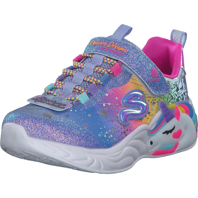 Skechers Girl's Unicorn Dreams Sneakers, Blue Textile/Multi Trim, 13 UK Child