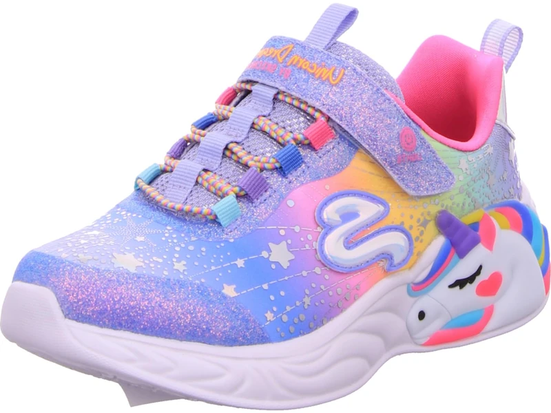 Skechers Girl's 302311l Blmt Sneaker, Blue Textile Multi Trim, 12.5 UK