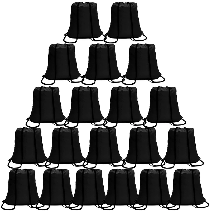 drawstring backpack 100 PCS, Black-100pack, Black-100Pack, Drawstring Bags - Image 1