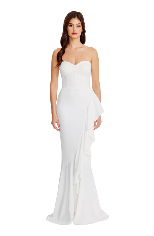 Dress the Population Women's Paris Bodycon Maxi Dress - White