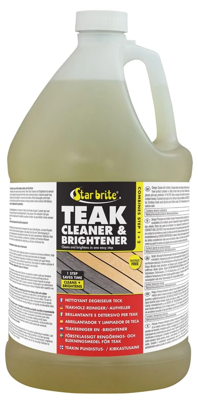 STAR BRITE Teak Wood Cleaner/Brightener | One Step Cleaning and Brightening Teak