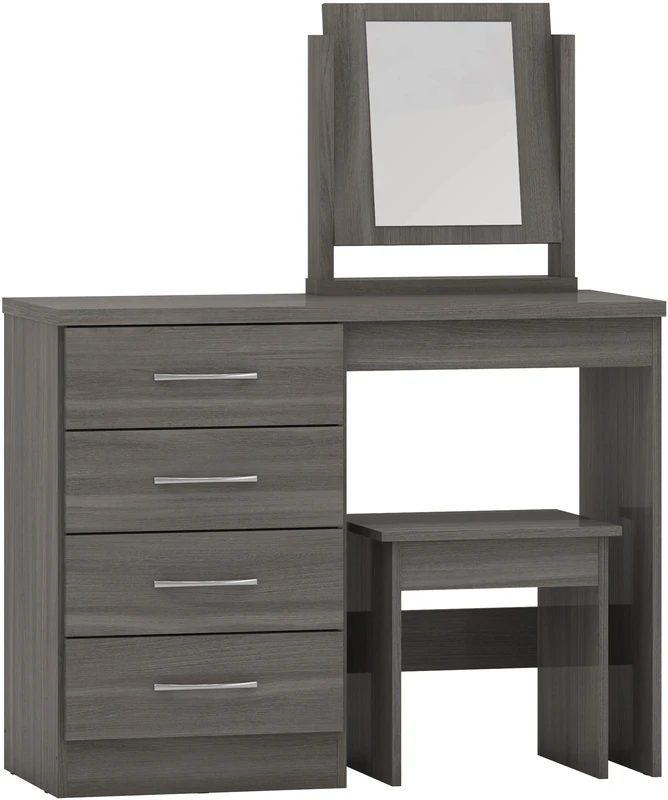 Seconique Nevada Dressing Table Set in Black Wood Grain