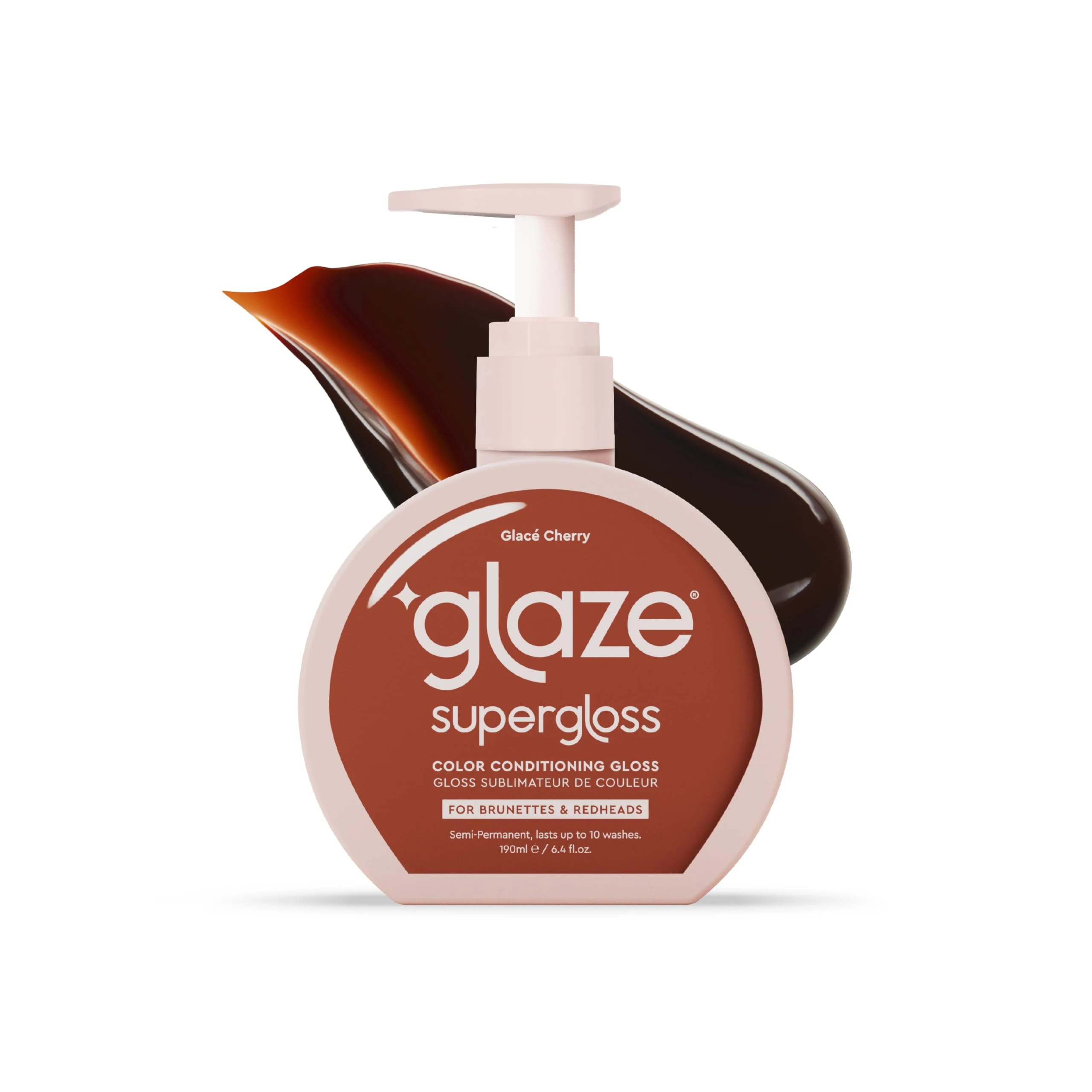 Glaze Supergloss Color Conditioning Gloss – Hydrating Semi-Permanent Color Hair Gloss & Shine Boost – Color Depositing Mask - Vegan, Cruelty-Free – 190ml - Glace Cherry - Vibrant Red