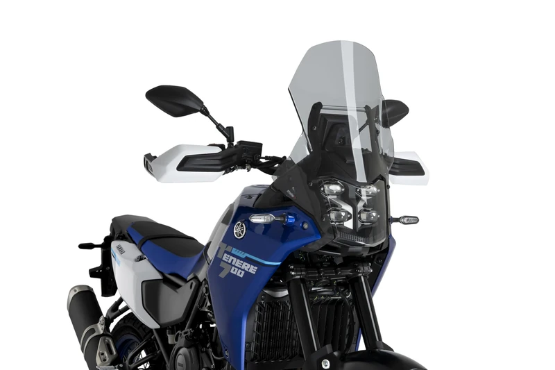 Puig 22515H Touring Screen with aerodynamic design, high-resistance PMMA construction, stability and visibility on long trips and adventure riding. Light Smoke