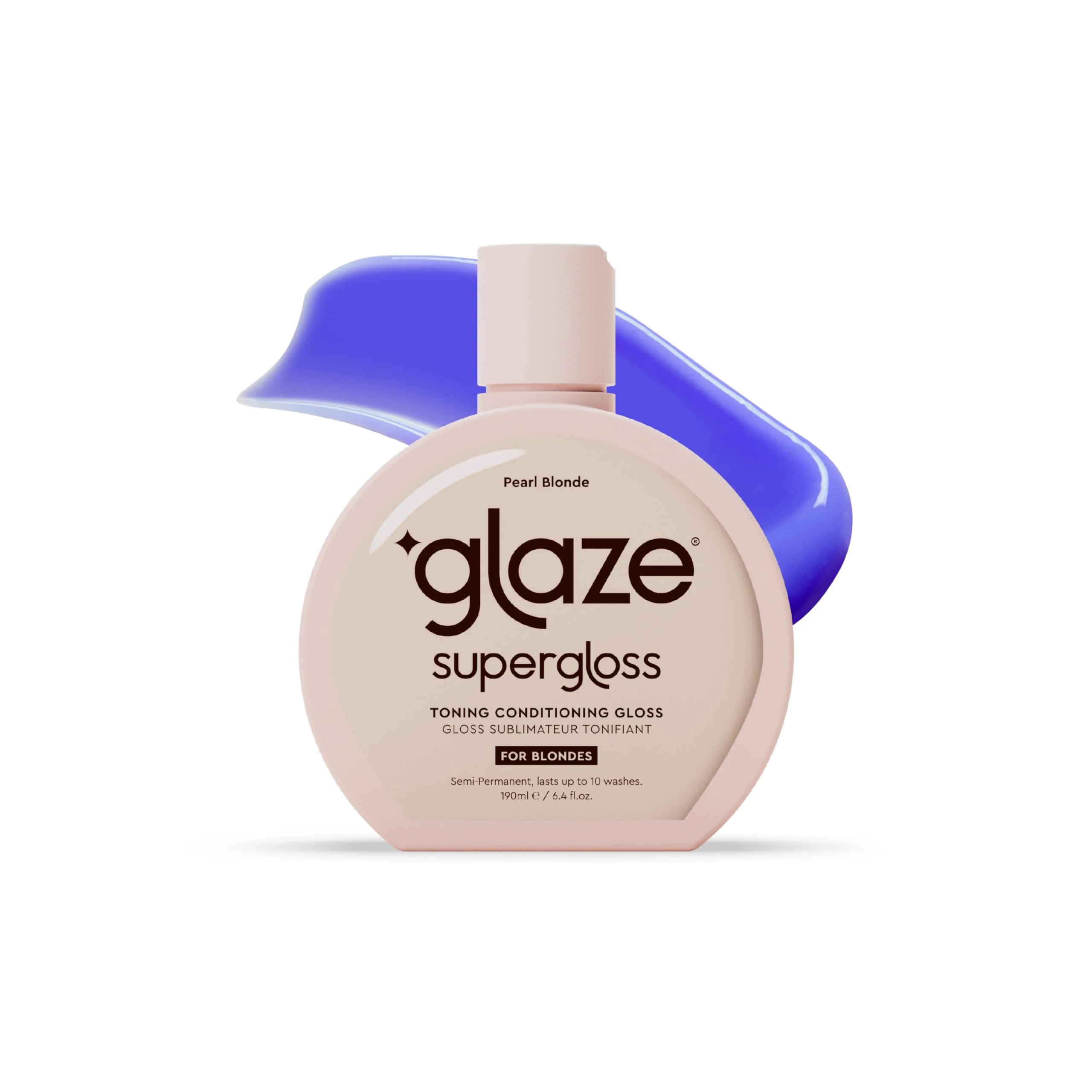 Glaze Supergloss Color Conditioning Gloss – Hydrating Semi-Permanent Color Hair Gloss & Shine Boost – Color Depositing Mask - Vegan, Cruelty-Free – 190ml - Pearl Blonde - Purple Toner