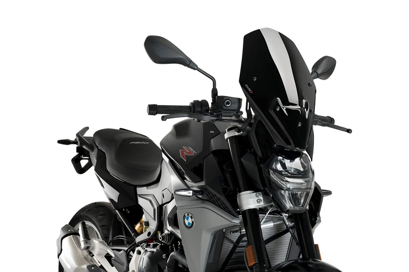 Puig 22489N Black New Generation Touring high performance aerodynamic windscreen manufactured in impact resistant PMMA designed to improve wind protection, riding comfort and overall stability