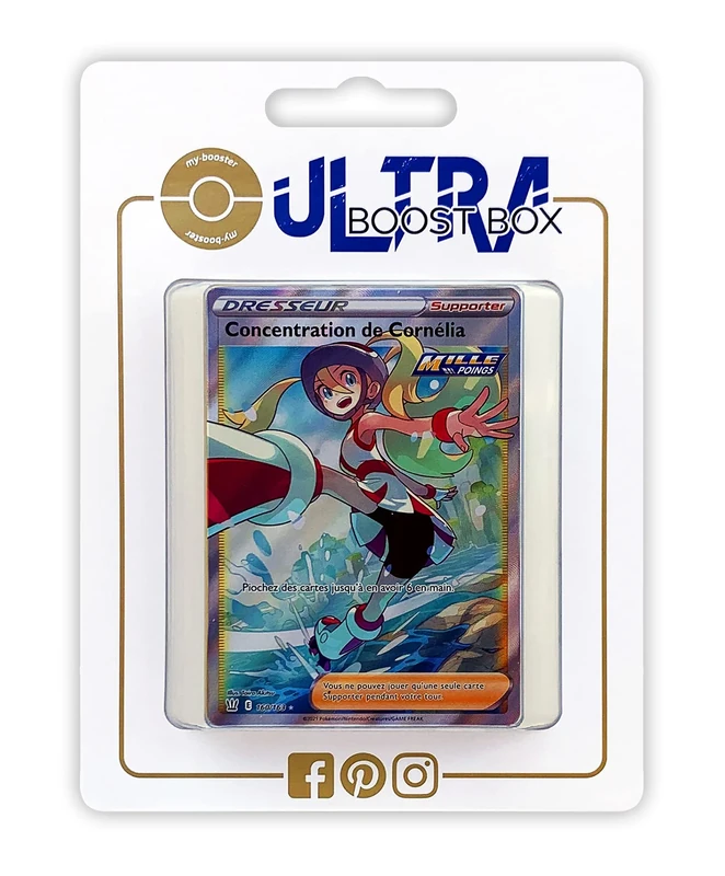 Concentratin de Cornélia (Korrina's Focus) 160/163 Rapid Strike Full Art trainer - Ultraboost X Epée et Bouclier 5 Styles de Combat - Box of 10 Pokemon French cards - Image 1