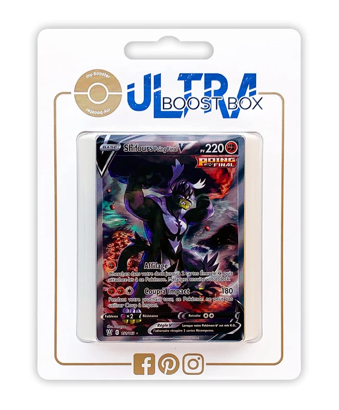 Shifours Poing Final V (Single Strike Urshifu V) 151/163 Alternative Full Art - Ultraboost X Epée et Bouclier 5 Styles de Combat - Box of 10 Pokemon French cards