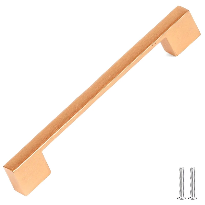 Decoranddecor Dimora D-Shape Cupboard Handles | Rectangular Kitchen Handles for Cupboards | Cabinet Pulls - 96mm Or 128mm, Matt Rose