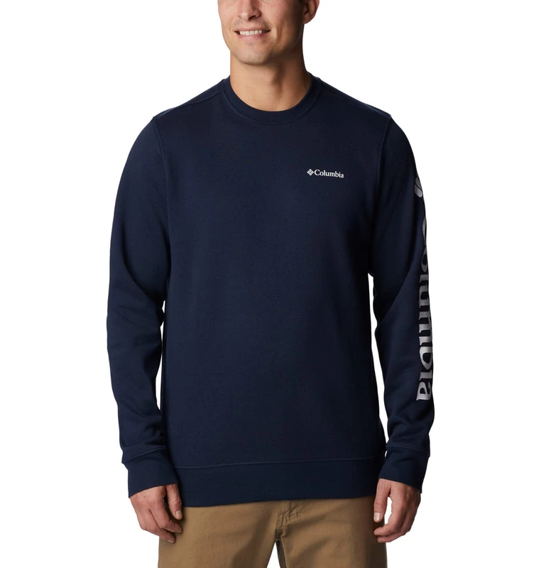 Columbia Men's Trek Crew Sweater, Collegiate Navy/CSC Sleeve Logo, XL - Image 1