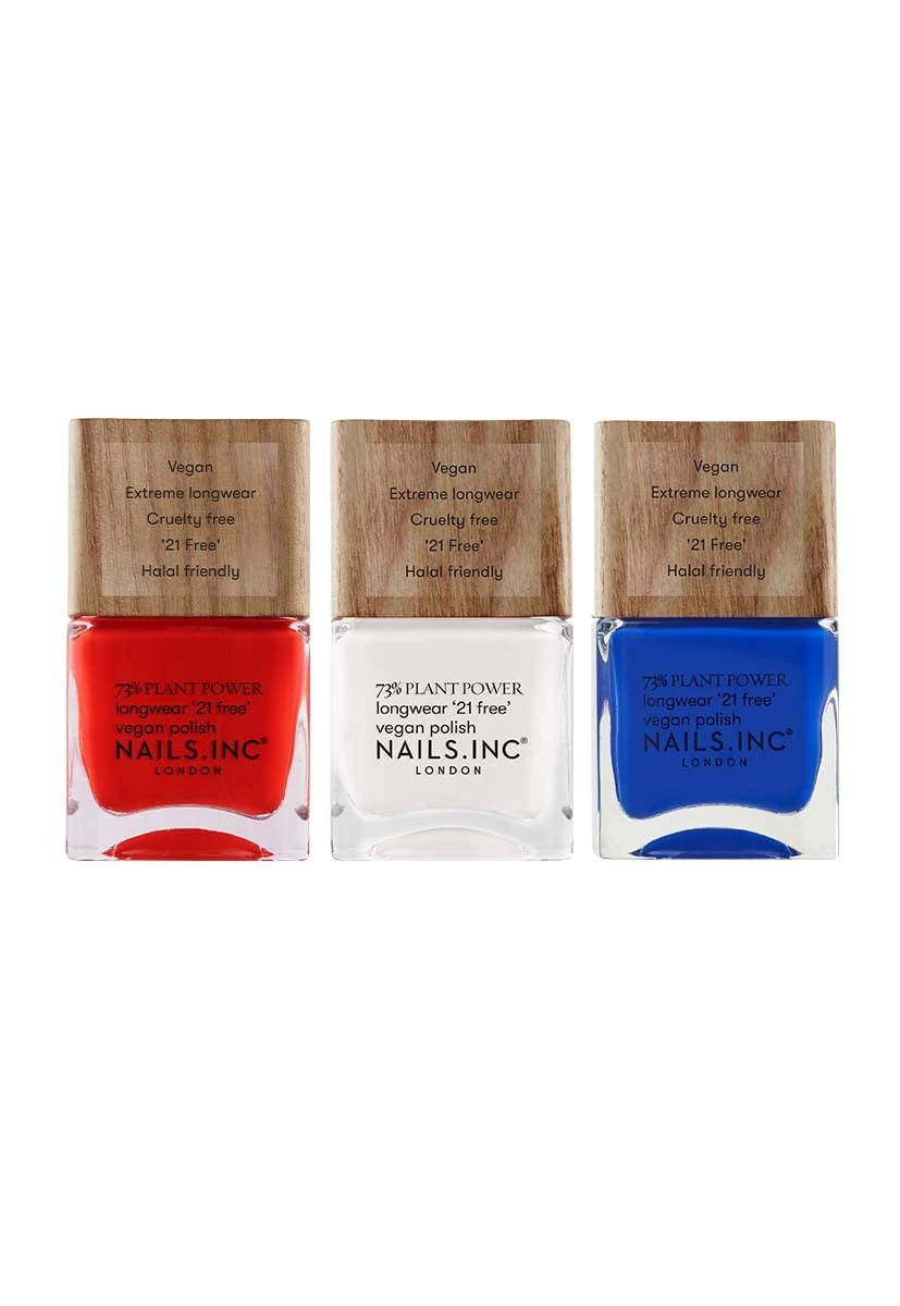 Nails Inc The Best Of British 73% Plant Power Vegan Nail Polish Trio, Multi