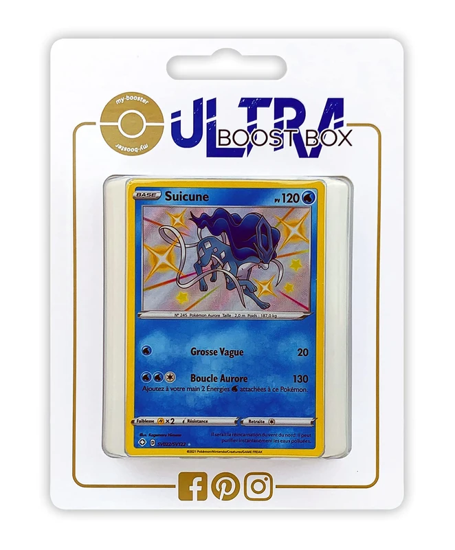 Suicune SV022 Shiny Chromatic Ultraboost X Sword and Shield 4.5 Radiant Fates - Box of 10 French Pokémon Cards