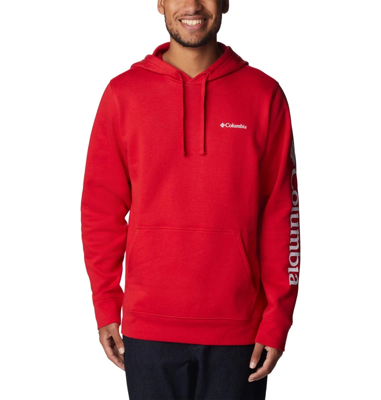 Columbia Men's Trek Hoodie, Mountain Red/Csc Sleeve Logo, XL