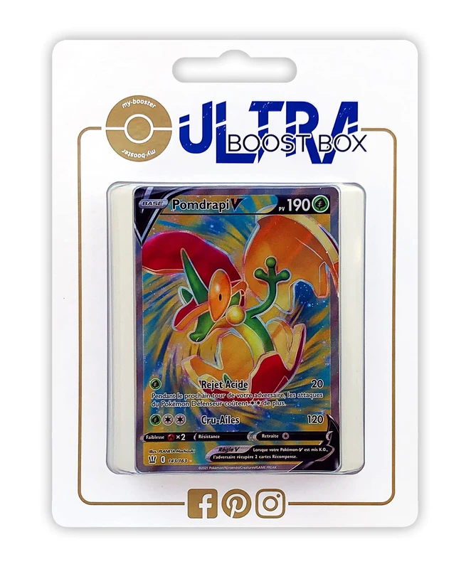 Pomdrapi V (Flapple V) 143/163 Full Art - Ultraboost X Epée et Bouclier 5 Styles de Combat - Box of 10 Pokemon French cards