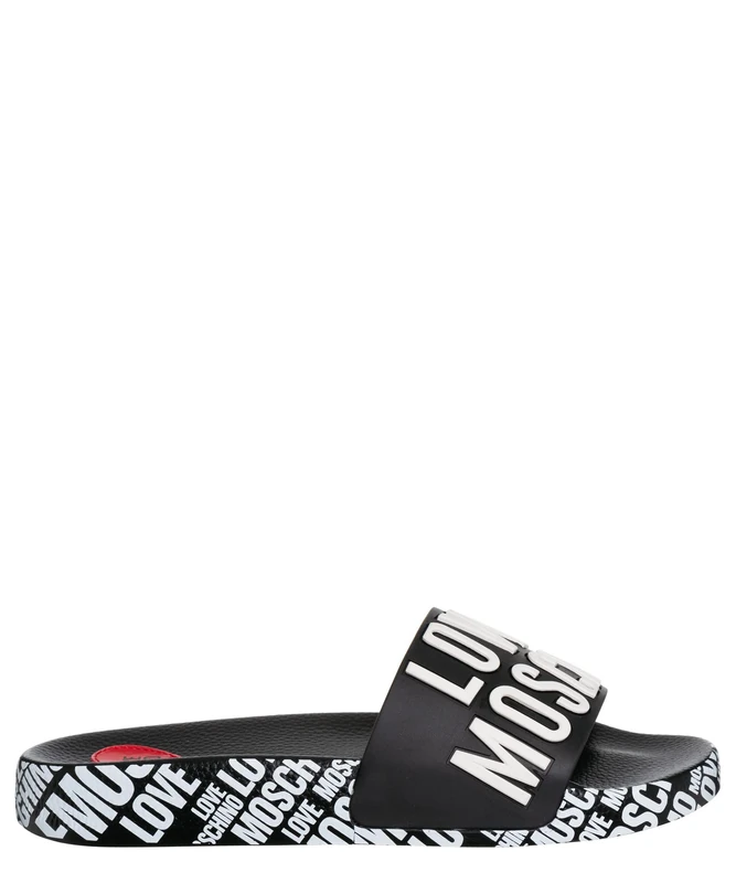 Love Moschino Women's Slippers Black - White, Black, 3 UK