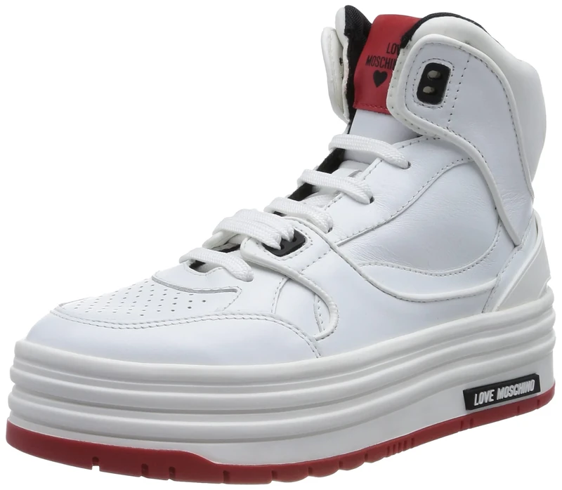 Love Moschino Women's JA15416G1GIAN W.Sneakers, White, 3 UK