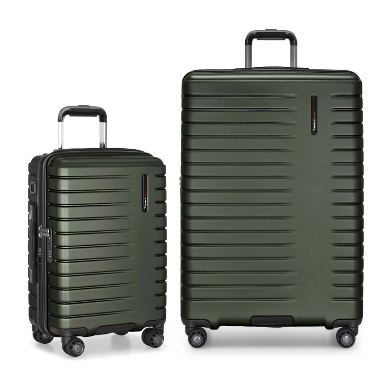 Traveler's Choice Archer Polycarbonate Hardside Luggage with Spinner Wheels, Tie Down Straps, Green, 2-Piece Set, Traveler's Choice Archer Polycarbonate Hardside Luggage with Spinner Wheels, Tie Down