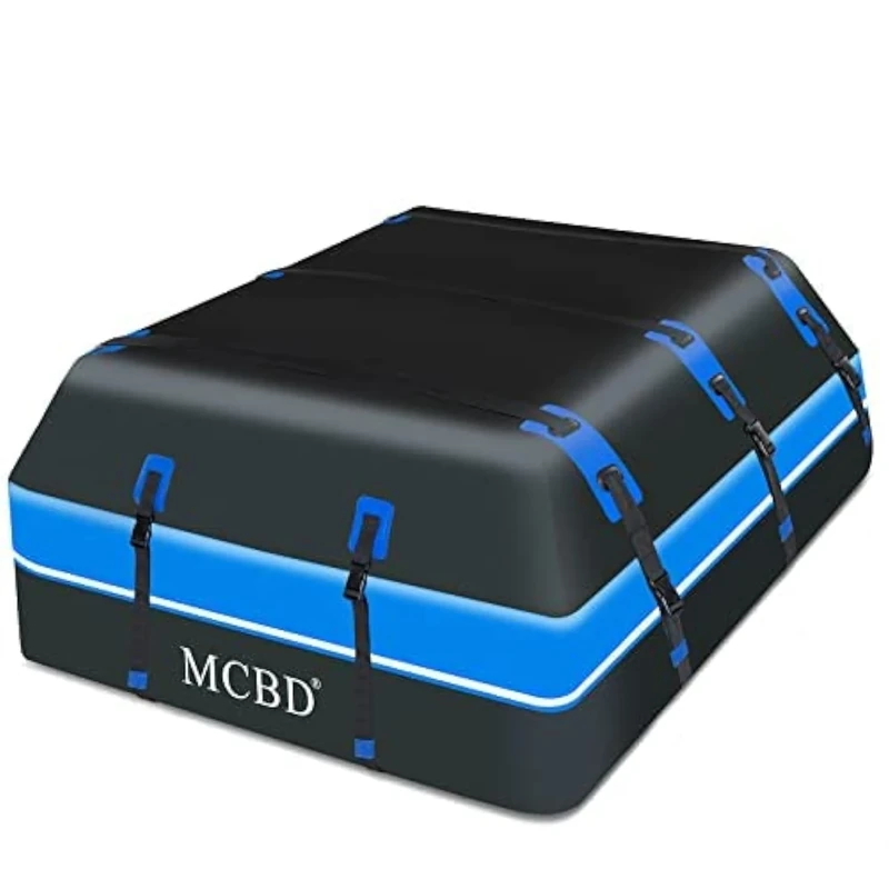 Rooftop Cargo Carrier, 26 Cubic Feet Soft-Shell Waterproof Car Roof Luggage Bag for All Vehicles SUV with/Without Rails, Includes 10 Reinforced Straps 6 Door Hooks Suitable, Storage Bag,Anti-Slip Mat