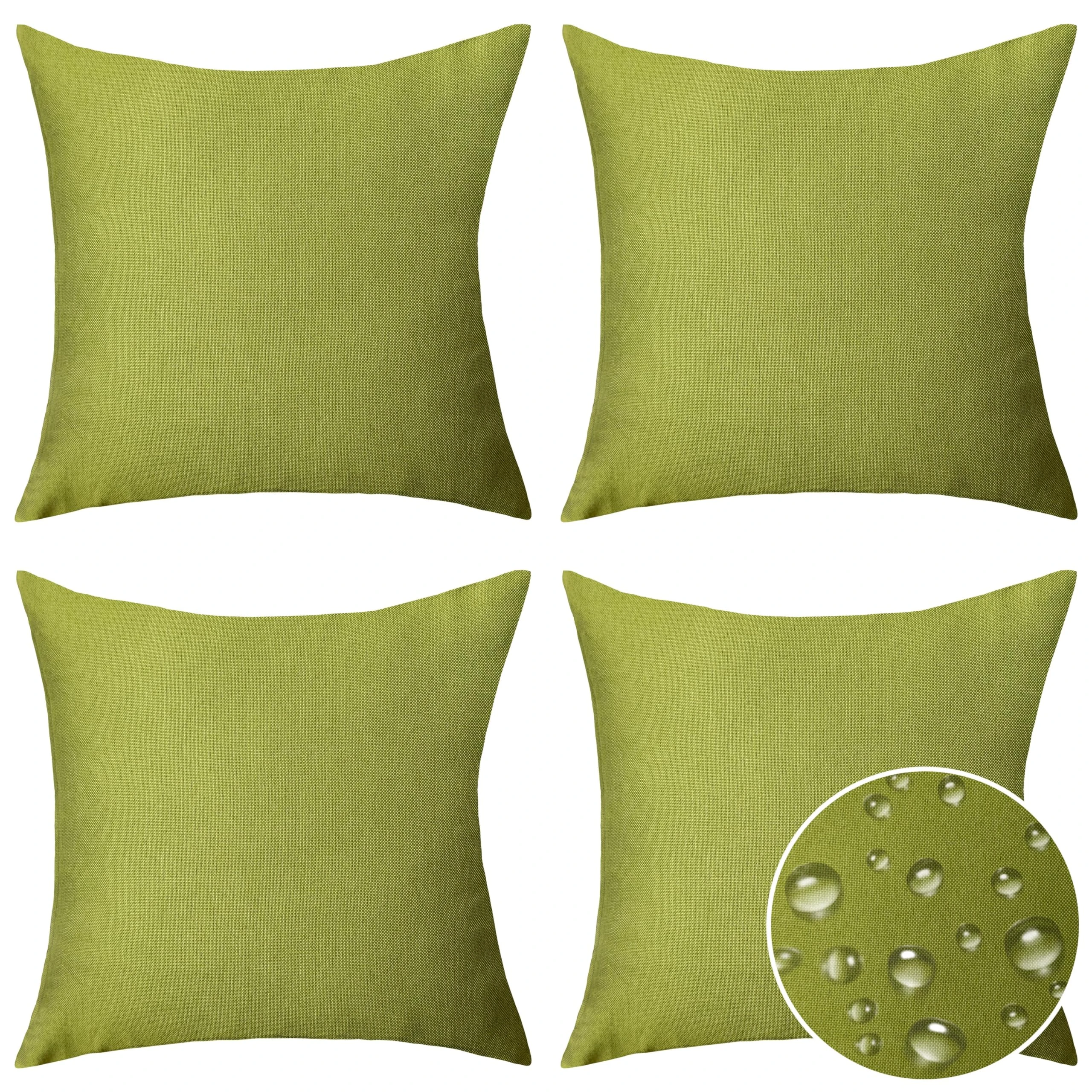 Home Brilliant Green Cushion Covers Outdoor Cushions Waterproof 45 x 45 Set of 4, Autumn Cushion Covers Garden Patio, 45cm, Grass Green