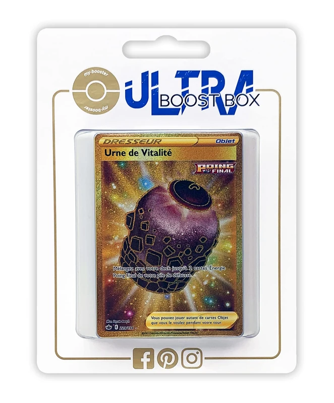 Urne de Vitality 229/198 Secret Trainer Gold Final - Ultraboost X Sword and Shield 6 Ice Reign - Box of 10 French Pokémon Cards - Image 1