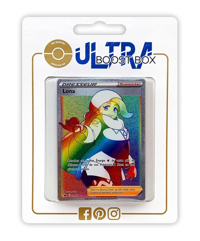 Lona 218/198 Secret Rainbow Trainer – Ultraboost X Sword & Shield 6 Ice Reign – Box of 10 French Pokémon Cards - Image 1