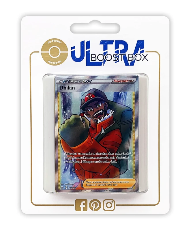 Dhilan 197/198 Full Art Trainer - Ultraboost X Sword and Shield 6 Ice Reign - Box of 10 French Pokémon Cards