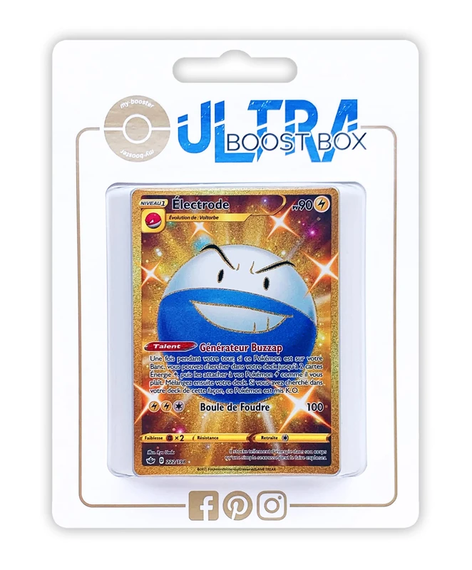Electrode 222/198 Secret Gold – Ultraboost X Sword & Shield 6 Ice Reign – Box of 10 French Pokémon Cards