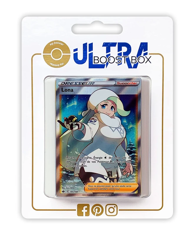 Lona 195/198 Full Art Trainer - Ultraboost X Sword and Shield 6 Ice Reign - Box of 10 French Pokémon Cards